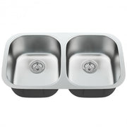 32-1/2" Stainless Steel Double Bowl Kitchen Sink